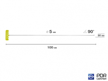 Фото Крючок со стандартным загибом, плоский (длина 100 см,  угол загиба 45º, длина загиба 30 мм, Ø 5 мм)