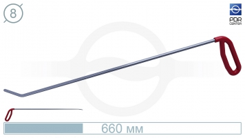 Фото Крючок правый угловой, плоский (длина 66 см, угол загиба 45º, длина загиба 45 мм, Ø 8 мм)