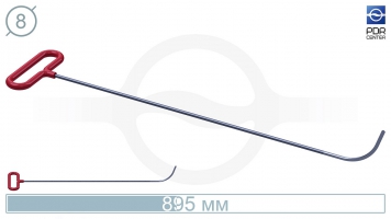 Фото Крючок с круговым загибом, плоский кончик (длина 89,5 см, длина загиба 100 мм, угол загиба 80º, Ø 8 мм)