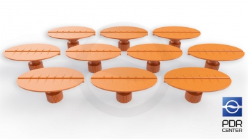 Фото Клеевые грибки овальные, оранжевые (30x50 mm) (комплект из 10-ти штук)