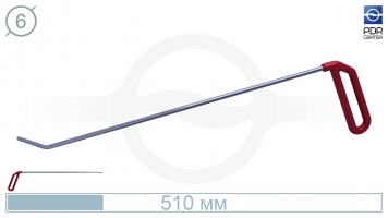 Фото Крючок правый угловой, плоский (длина 51 см, угол загиба 45º, длина загиба 35 мм, Ø 6 мм)