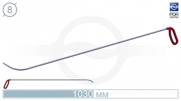 Фото Крючок с круговым загибом, правый, плоский кончик (длина 103 см, длина загиба 95 мм, угол загиба 80º, Ø 8 мм)