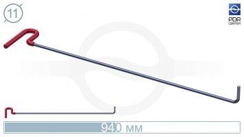 Фото Крючок с загибом 90º, кончик круглый (длина 94 см, угол загиба 90º, длина загиба 70 мм, Ø 11 мм)