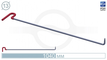 Фото Крючок с загибом 90º, кончик очень острый (длина 104 см, угол загиба 90º, длина загиба 70 мм, Ø 13 мм)