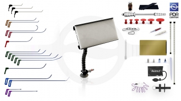 Фото Средний набор с мобильной LED лампой Ultra Dent (18 крючков, 4 насадки, 12 аксессуаров, клеевая система, мобильная лампа)
